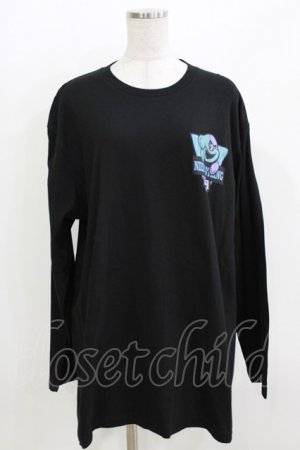 画像: NieR Clothing / ONE君ポイントロングカットソー  黒 H-26-03-25-048-PU-TO-KB-ZH