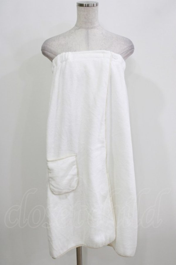 画像1: NieR Clothing / ターバン付き巻くバスタオル  白 H-26-03-25-054-PU-ZA-KB-ZH (1)