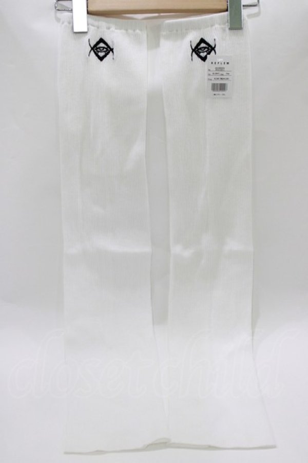 画像1: REFLEM / ロゴ刺繍サマールーズレッグウォーマー FREE 白 H-26-03-25-072-PU-ZA-KB-ZH (1)