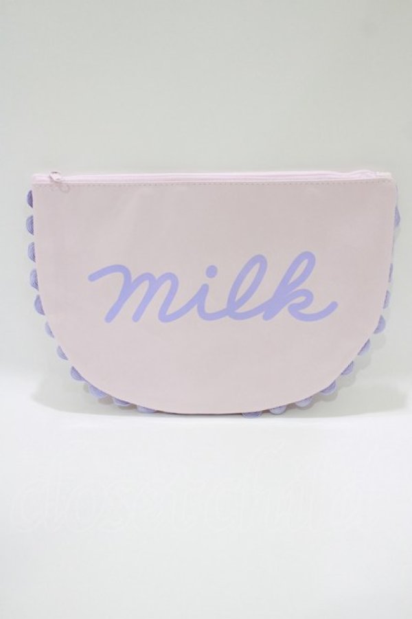 画像1: MILK / ラウンドポーチ  ピンク H-26-03-25-078-ML-ZA-KB-ZH (1)