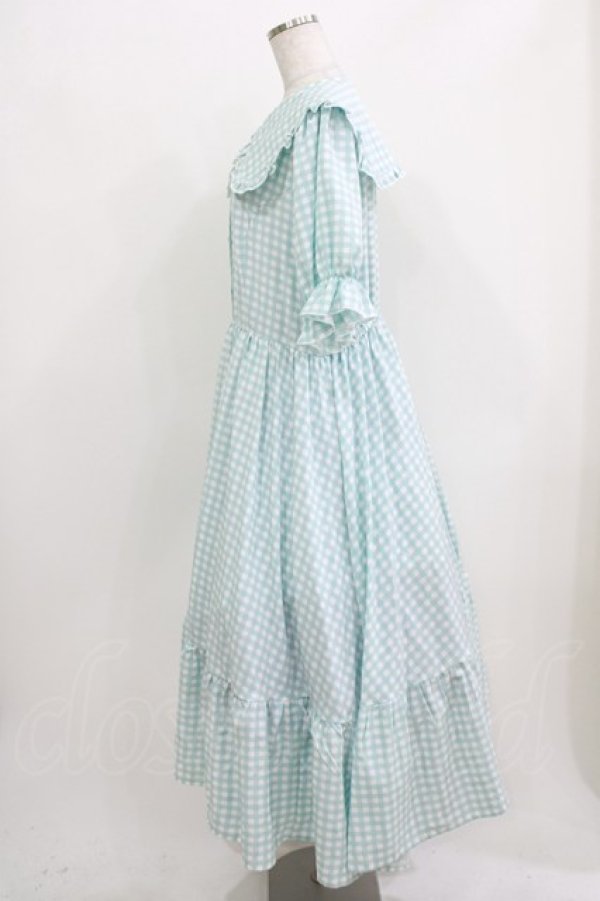 画像2: m petit by misako / AM*ギンガムCHKワンピース 3L サックス H-26-03-25-007-LO-OP-KB-ZH (2)