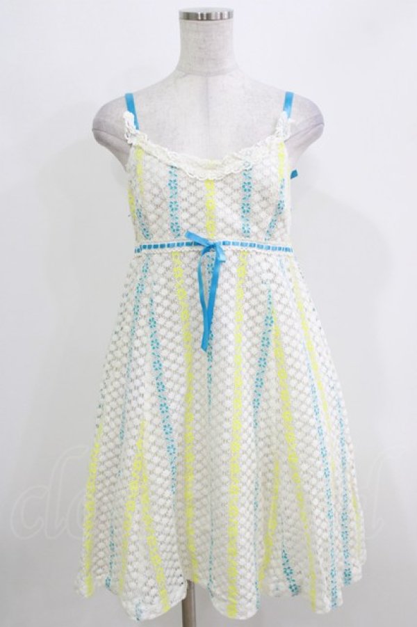 画像1: Emily Temple cute / フラワーレースノースリーブワンピース  オフ H-26-03-25-009-ET-OP-KB-ZH (1)