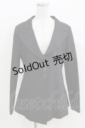 画像: carina e Arle quin / 後ろ編み上げプリーツジャケット  ブラック H-26-03-25-013-LO-JA-KB-ZH