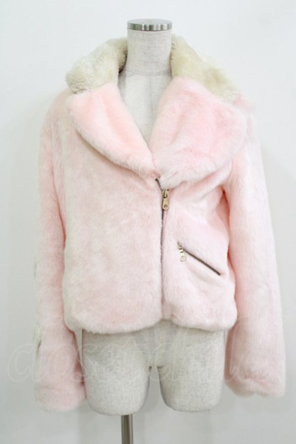 画像1: Candy Stripper / HEART FUR ライダース M ピンク H-26-03-25-017-PU-JA-KB-ZH (1)