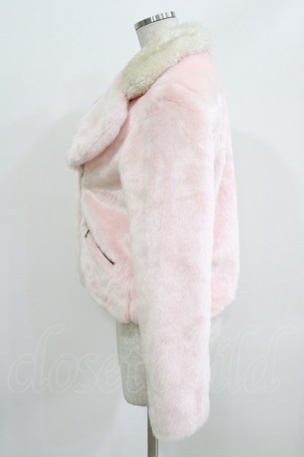 画像2: Candy Stripper / HEART FUR ライダース M ピンク H-26-03-25-017-PU-JA-KB-ZH (2)