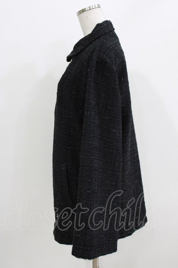 画像2: NieR Clothing / ラメツイードジャケット  黒 H-26-03-25-021-PU-JA-KB-ZH (2)