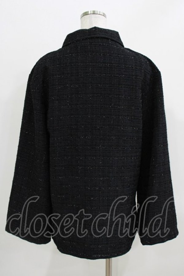 画像3: NieR Clothing / ラメツイードジャケット  黒 H-26-03-25-021-PU-JA-KB-ZH (3)