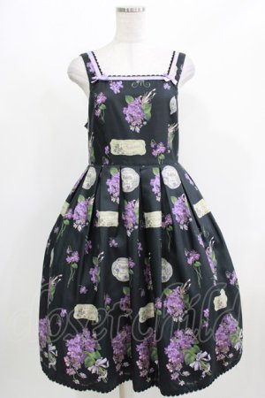 画像: Melody BasKet / 菫の花束ジャンパースカート M ブラック H-26-03-27-001-LO-OP-KB-ZH