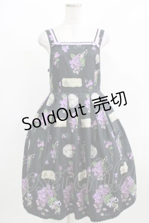 画像: Melody BasKet / 菫の花束ジャンパースカート M ブラック H-26-03-27-001-LO-OP-KB-ZH