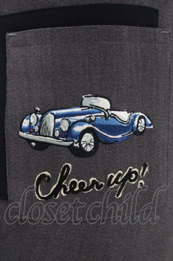 画像5: Jane Marple Dans Le Salon / The good oldのCar EMBポケットスカート  ミックスグレイ×ネイビー H-26-03-27-024-JM-SK-KB-ZH (5)