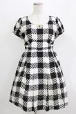 画像1: Emily Temple cute / Emilyギンガムパフスリーブワンピース M ブラック H-26-03-27-025-ET-OP-KB-ZH (1)