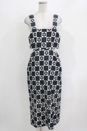 画像: Candy Stripper / FLOWER CHECKEDワンピース  ブラック H-26-03-27-027-PU-OP-KB-ZH