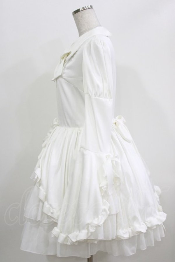 画像2: ATELIER PIERROT / Frilly Ribbon Belle Dress  ホワイト H-26-03-27-003-EL-OP-KB-ZH (2)