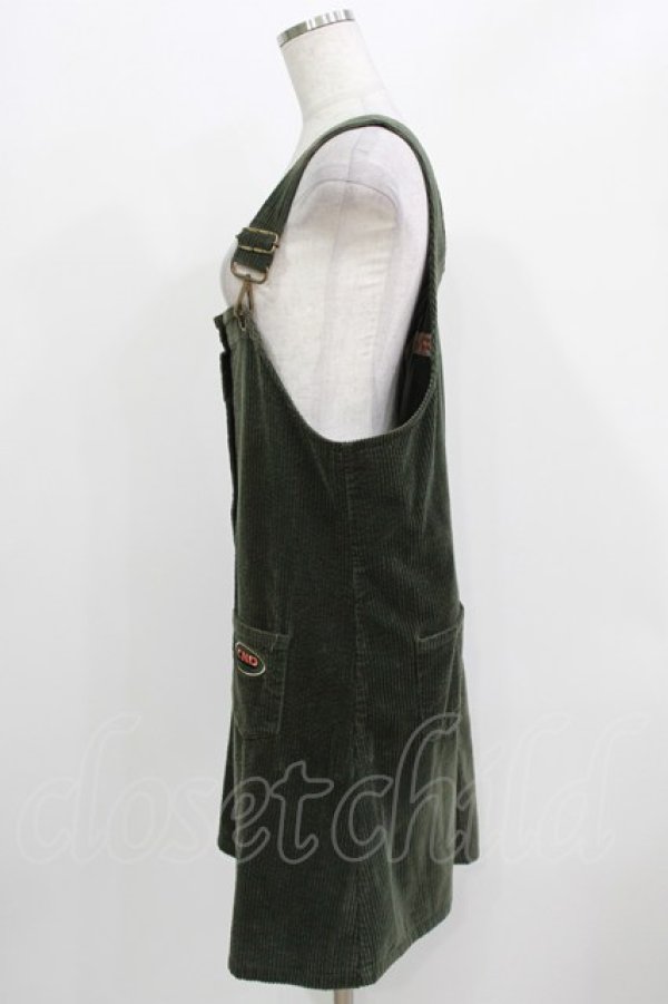画像2: Candy Stripper / CND CORDUROY JUMPER SKIRT 2 カーキ H-26-03-27-028-PU-OP-KB-ZH (2)