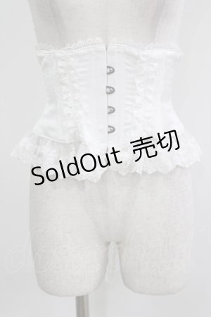 画像: ATELIER PIERROT / フリルレースショートコルセット 1 ホワイト H-26-03-27-030-EL-ZA-KB-ZH