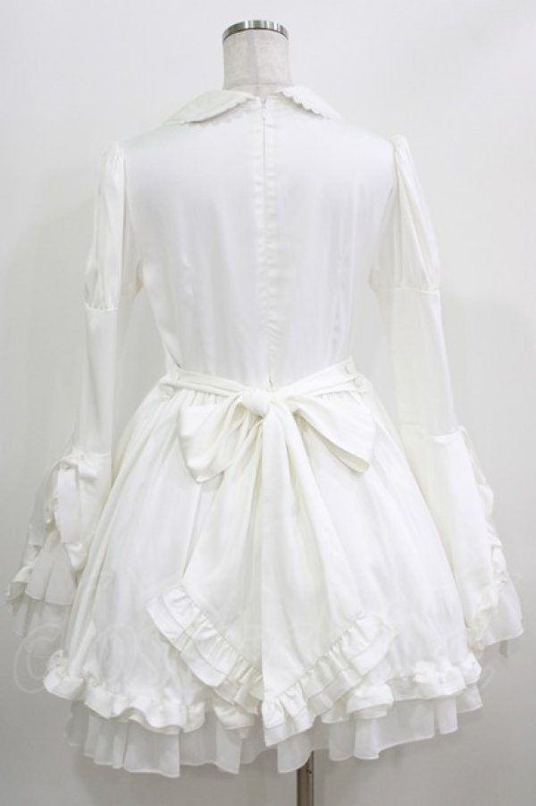 画像3: ATELIER PIERROT / Frilly Ribbon Belle Dress  ホワイト H-26-03-27-003-EL-OP-KB-ZH (3)