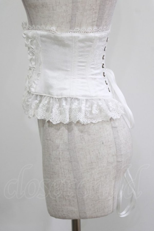 画像2: ATELIER PIERROT / フリルレースショートコルセット 1 ホワイト H-26-03-27-030-EL-ZA-KB-ZH (2)
