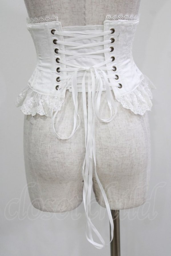 画像3: ATELIER PIERROT / フリルレースショートコルセット 1 ホワイト H-26-03-27-030-EL-ZA-KB-ZH (3)