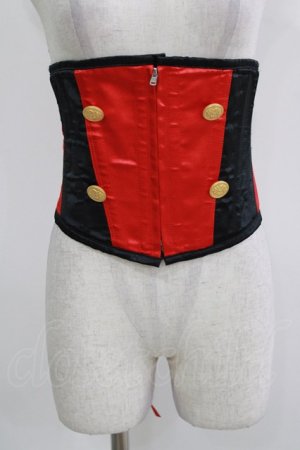 画像: Dangerous nude / ナポレオンコルセット  黒×赤 H-26-03-27-032-PU-ZA-KB-ZH