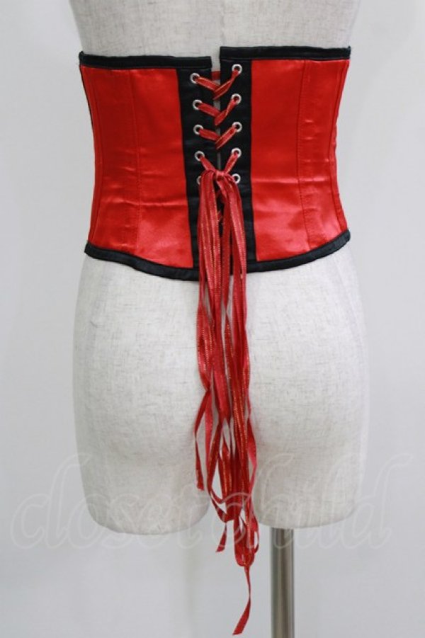 画像3: Dangerous nude / ナポレオンコルセット  黒×赤 H-26-03-27-032-PU-ZA-KB-ZH (3)