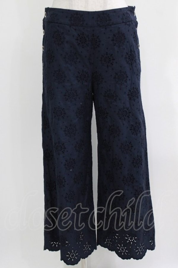 画像1: Jane Marple Dans Le Salon / アイレットレースのパンツ  ネイビー H-26-03-27-033-JM-PA-KB-ZH (1)