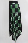 画像2: NieR Clothing / レイヤード風スカートパンツ  黒×緑 H-26-03-27-044-PU-SK-KB-ZH (2)