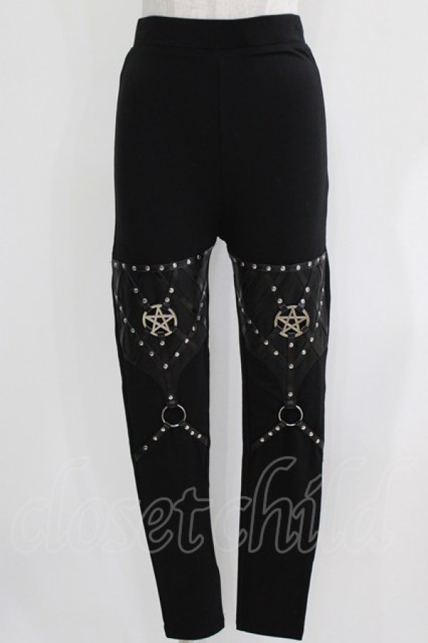 画像1: Restyle / PENTAGRAM HARNESS LEGGINGS M ブラック H-26-03-27-046-GO-PA-KB-ZH (1)