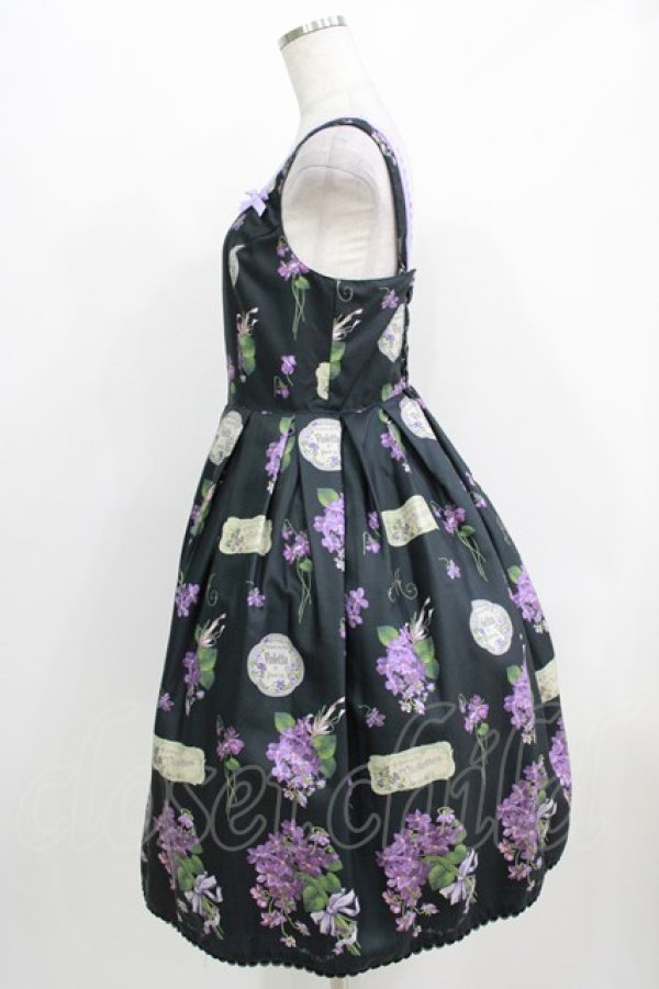 画像2: Melody BasKet / 菫の花束ジャンパースカート M ブラック H-26-03-27-001-LO-OP-KB-ZH (2)