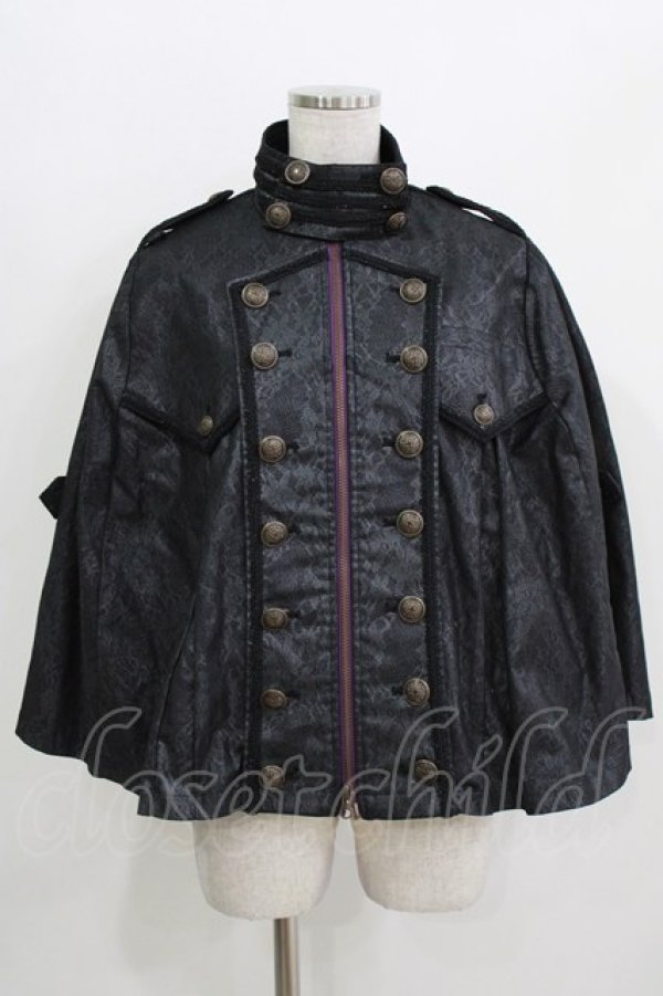 画像1: Ozz oneste / ナポレオンケープマント  黒 H-26-03-27-050-OO-CO-KB-ZH (1)