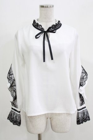 画像: Amilige / レースフリルブラウス  白 H-26-03-27-052-PU-BL-KB-ZH