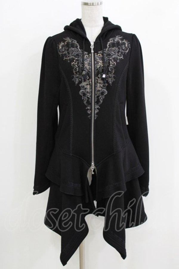 画像1: Rozen Kavalier / プリントフラッフィーパーカー  ブラック H-26-03-27-055-OO-TO-KB-ZH (1)