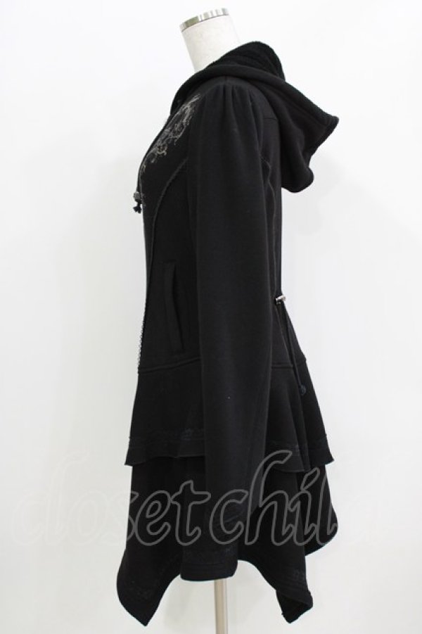 画像2: Rozen Kavalier / プリントフラッフィーパーカー  ブラック H-26-03-27-055-OO-TO-KB-ZH (2)