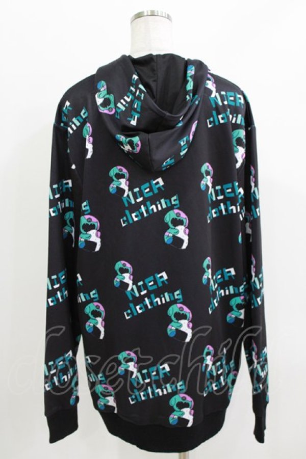 画像3: NieR Clothing / 総柄プルパーカー  黒×ONEくん H-26-03-27-060-PU-TO-KB-ZH (3)