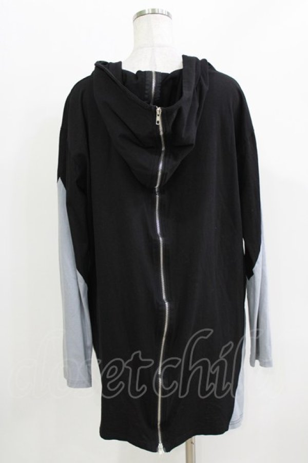 画像3: Drug Honey / 配色ZIPパーカー  黒×グレー H-26-03-27-063-PU-TO-KB-ZH (3)