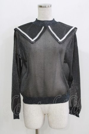 画像: Candy Stripper / SEETHROUGH SAILOR KNIT  ブラック H-26-03-27-066-PU-TO-KB-ZH