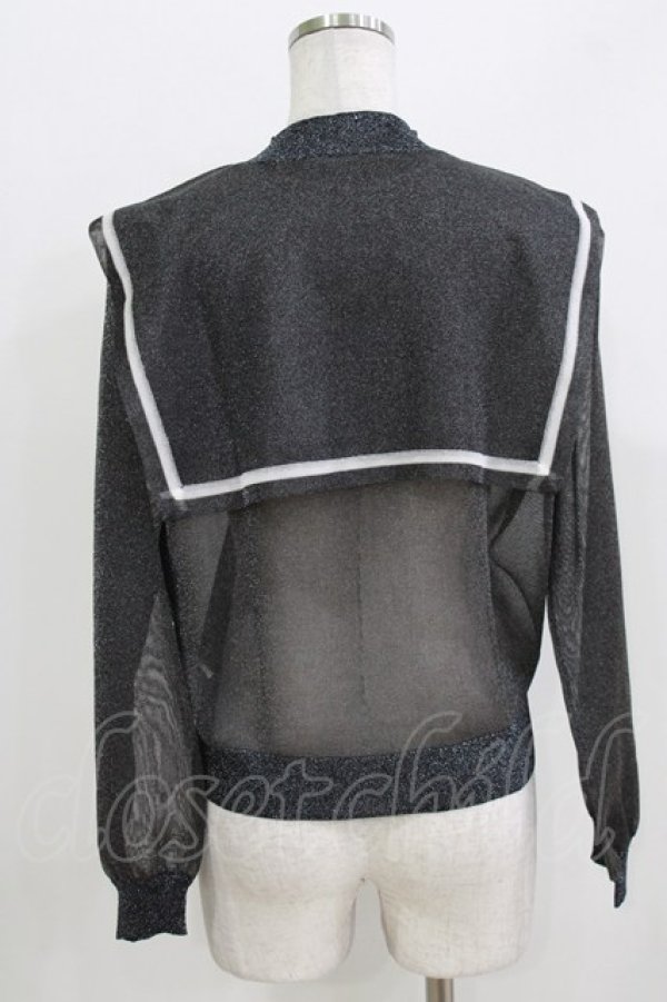 画像3: Candy Stripper / SEETHROUGH SAILOR KNIT  ブラック H-26-03-27-066-PU-TO-KB-ZH (3)