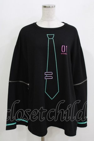 画像: LISTEN FLAVOR / 初音ミク袖ジップトップ  ブラック H-26-03-27-068-PU-TO-KB-ZH