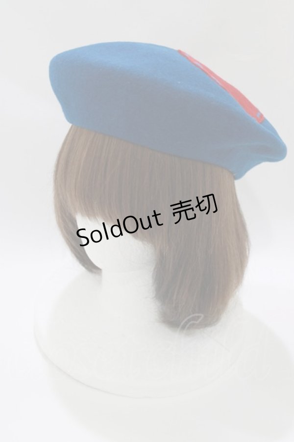 画像2: Shirley Temple / ハートベレー  ブルー×レッド H-26-03-27-074-ET-AC-KB-ZH (2)