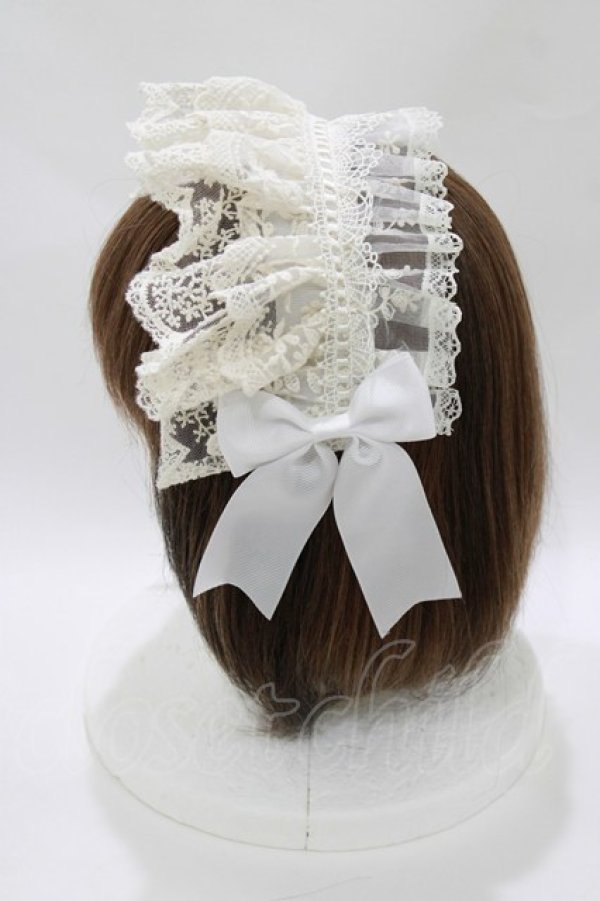 画像2: MorunxMuunaStoik / ヘッドドレスクリップ  ホワイト×アイボリー H-26-03-27-076-EL-AC-KB-ZH (2)