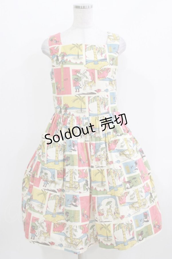 画像1: Jane Marple / Little Cat Samboスクエアドレス  アイボリー H-26-03-27-002-JM-OP-KB-ZH (1)