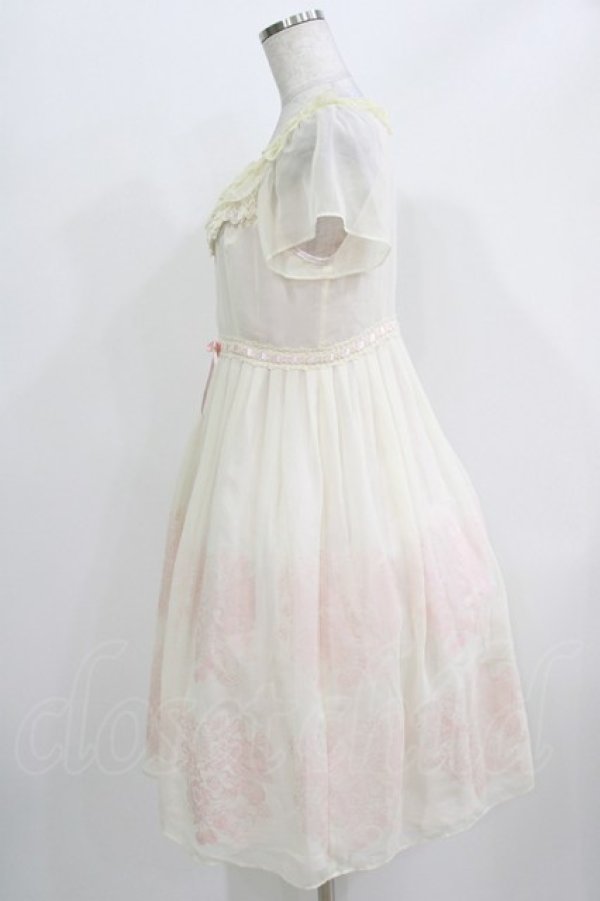 画像2: Emily Temple cute / ラメプリントジョーゼットワンピース  オフ×ピンク H-26-03-27-014-ET-OP-KB-ZH (2)