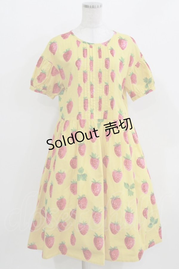 画像1: Jane Marple / Strawberry field sheer dress  マスタード H-26-03-27-015-JM-OP-KB-ZH (1)