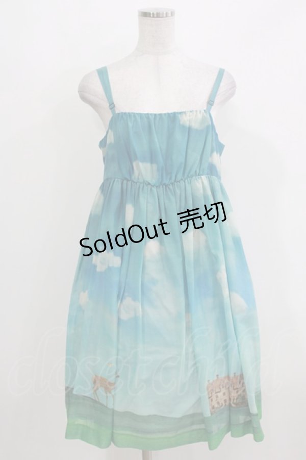 画像1: Jane Marple / ハイランドスカイキャミワンピース  ブルー H-26-03-27-016-JM-OP-KB-ZH (1)