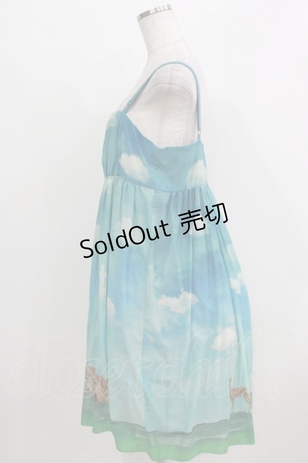 画像2: Jane Marple / ハイランドスカイキャミワンピース  ブルー H-26-03-27-016-JM-OP-KB-ZH (2)