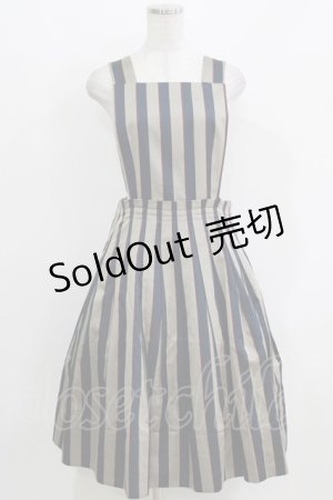 画像: Jane Marple / Regimental stripeのジャンパースカート  グレー×ネイビー H-26-03-27-017-JM-OP-KB-ZH