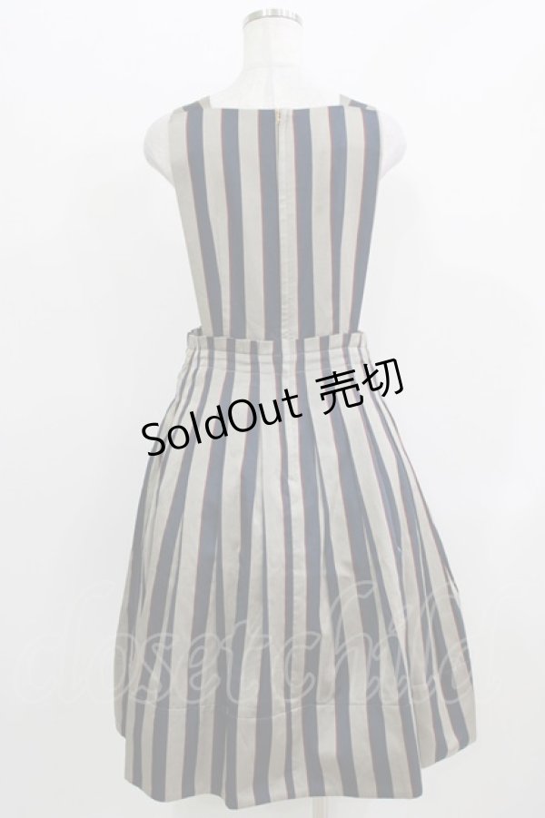 画像3: Jane Marple / Regimental stripeのジャンパースカート  グレー×ネイビー H-26-03-27-017-JM-OP-KB-ZH (3)