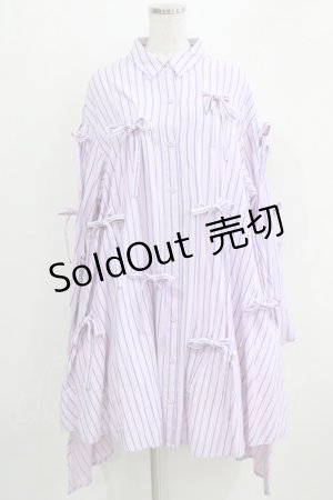 画像: Candy Stripper / WITH RIBBON SHIRTワンピース 2 ラベンダー H-26-03-27-021-PU-OP-KB-ZH