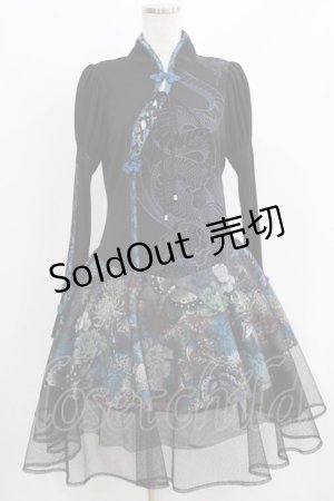 画像: Qutie Frash / チャイナワンピース  ブラック H-26-03-27-022-QU-OP-KB-ZH