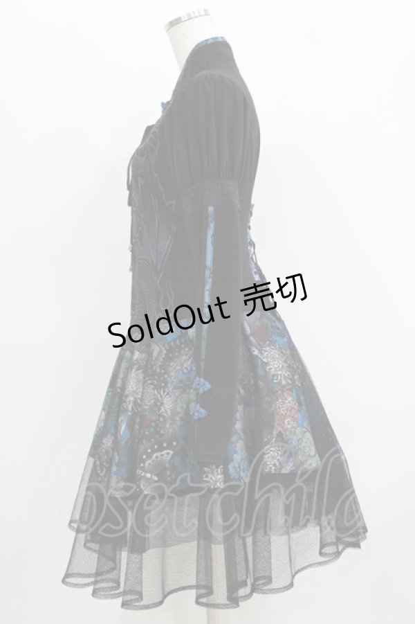 画像2: Qutie Frash / チャイナワンピース  ブラック H-26-03-27-022-QU-OP-KB-ZH (2)