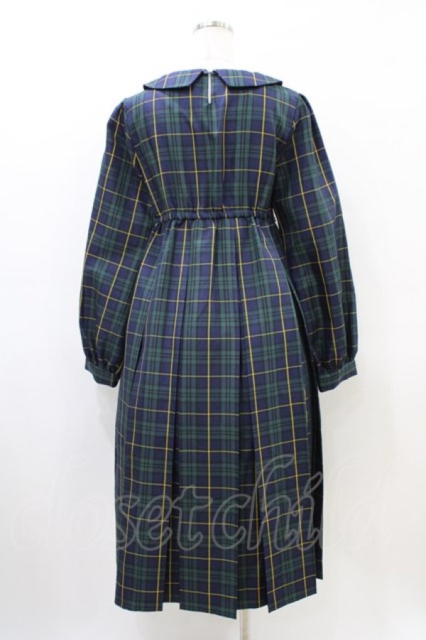画像2: FLC / MINA*タータンチェックワンピース M グリーン H-26-03-28-041-LO-OP-NS-ZH (2)